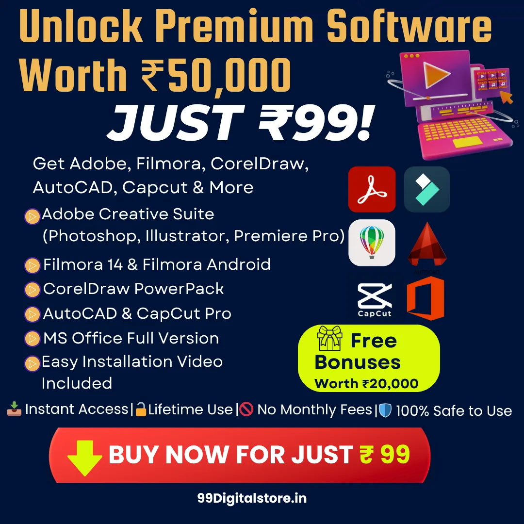 Unlock Premium Software Worth ₹50,000+ – Create, Edit & Design Like a Pro!